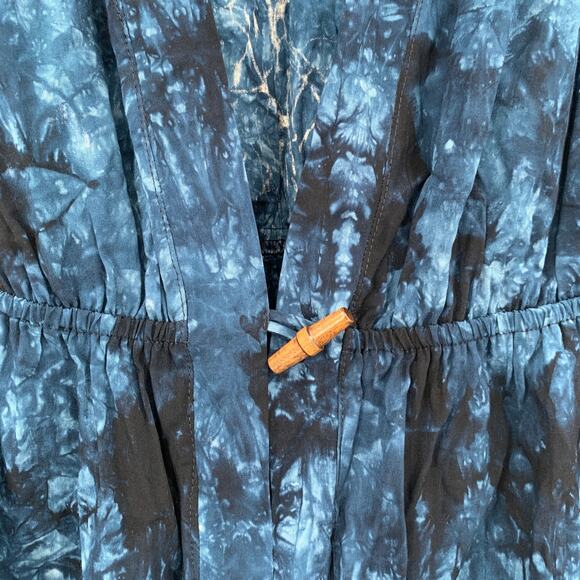 FORTUNE Swimwear Cover Up One Size / Size S / M Blue Tie Dye Open Resort - Picture 4 of 6
